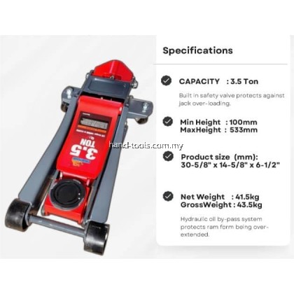3.5 TON EXTRA LOW PROFILE FLOOR JACK TH-33507B